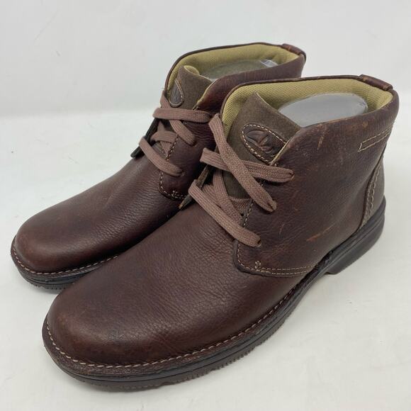 Clarks Senner Ave Boot Booties Brown Mens Size 8 - Picture 1 of 8
